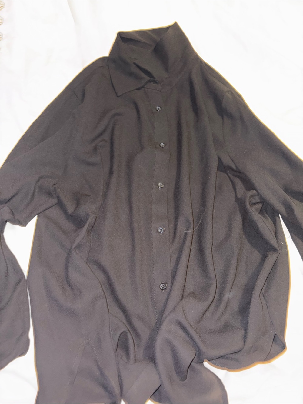 Anne Klein black sheet button up top size 1x